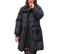 Hanraz übergangsjacke Damen, Winterjacke Damen Lang - Schwarz Winter Puffer Jacket Herbstjacke Elegant Y2k Wintermantel Outdoor Große Größen Warm Daunenjacke Softshelljacke