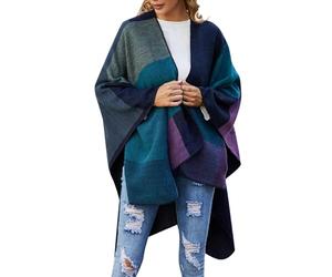 Hanraz Warmer Poncho Damen, Cape Damen Outdoor Leicht Boho Capes Umhang Mittelalter Warm Elegant Strickjacke Pashminas Winter Mode Poncho Schal Hawaii Große Größen Stola Schals