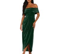 Hanraz weihnachtsoutfit Damen, blitzangebote, Weihnachtskleid Damen Samt Curvy Bodycon Winterkleid Abendkleid Festliche V-Ausschnitt Rotes Cocktailkleid Weihnachtskleid