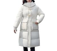 Hanraz Winterjacke Damen schwarz, Winterjacke Damen Lang - Schwarz Winter Puffer Jacket Herbstjacke Elegant Y2k Wintermantel Outdoor Große Größen Warm Daunenjacke Softshelljacke