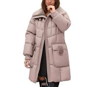 Hanraz Winterjacke Damen warm, Winterjacke Damen Lang - Schwarz Winter Puffer Jacket Herbstjacke Elegant Y2k Wintermantel Outdoor Große Größen Warm Daunenjacke Softshelljacke