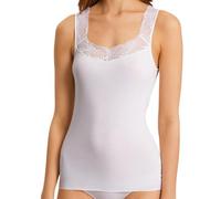 Hanro Unterhemd mit Spitzenbesatz in Weiss, Größe M