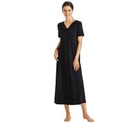 HANRO Damen 1/2 Arm 130 cm Nachthemd, Black, XL