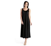 Hanro Damen o.Arm 130 cm Cotton Deluxe Nachthemd, Schwarz (black 0019), 42/44 (Herstellergröße: M)