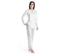 Hanro Pyjama mit Brusttasche in Weiss, Größe XS