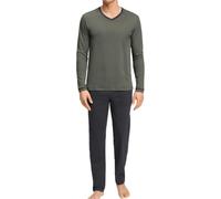 Hanro Herren Night & Day Schlafanzug Pyjama Baumwolle | Hochwertiger Baumwoll-Interlock für höchsten Komfort Klassischer V-Ausschnitt für stilvolle Eleganz