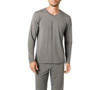 HANRO Longsleeve Herren V-Ausschnitt Mikrofaser grau, XL