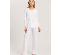 Hanro Pyjama mit Spitzenbesatz in Weiss, Größe M