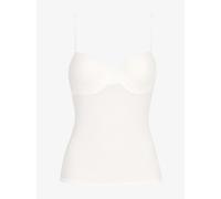 Hanro 2-in-1-BH-Top mit gepolsterten, gemoldeten Cups Modell 'ALLURE' in Weiss, Größe 70A