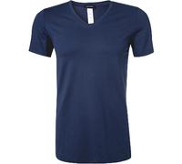 HANRO Herren V-Shirt 1/2 Arm Cotton Superior (0593 midnight navy), Gr. M