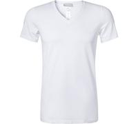 HANRO T-Shirt Herren V-Ausschnitt Baumwolle weiß, 5 (M)