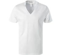 HANRO T-Shirt Herren V-Ausschnitt Jersey-Baumwolle weiß, S