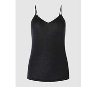 Hanro Unterhemd aus Merinowolle und Seide Modell Woolen Silk in Black, Größe XS