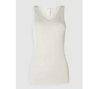 Hanro Unterhemd aus Schurwoll-Seiden-Mix Modell 'Woolen Silk' in Offwhite, Größe XS