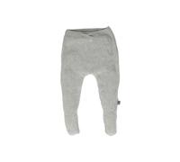 HANS NATUR Baby Hose mit Füßchen Baumwolle Strick hellgrau melange Gr.62/68