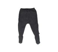 HANS NATUR Baby Hose mit Füßchen Bio-Baumwolle Strick dunkelgrau melange Gr.50/56