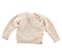 HANS NATUR Baby Jacke Perl-Strick Bio-Baumwolle beige melange Gr.74/80