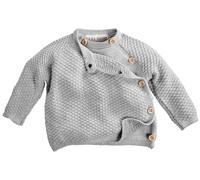 HANS NATUR Baby Jacke Schlüttli Baumwolle Strick hellgrau melange Gr.62/68