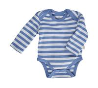 HANS NATUR Baby Langarmbody Bio-Baumwolle blau-off white Gr.74/80