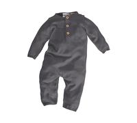HANS NATUR Baby Overall Baumwolle Strick dunkelgrau melange Gr.50/56