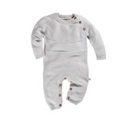 HANS NATUR Baby Overall Strick-Qualität hellgrau melange Gr.50/56