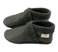 HANS NATUR Baby und Kinder Hausschuhe Krabbelschuhe Ecopell Leder grau Gr. 26