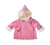 HANS NATUR Baby und Kinder Jacke Bio Schurwolle Walk mit Teddyfutter pink Gr.74/80