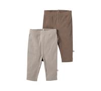 HANS NATUR Baby und Kinder Leggings Bio-Baumwolle 2er Set beige-braun Gr. 50/56