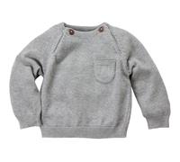 HANS NATUR Baby und Kinder Pullover Feinstrick Bio-Baumwolle graphit Gr. 50/56