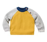 HANS NATUR Baby und Kinder Pullover Strick-Qualität Bio-Baumwolle grau gelb Gr. 62/68