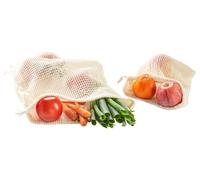 HANS NATUR Einkaufsnetz aus Bio-Baumwolle 2er-Set natur Maße 20x30 cm und 30x38 cm