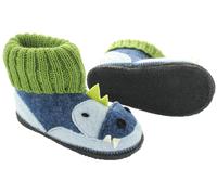 HANS NATUR Kinder Hausschuhe Hüttenschuhe Drache "Dago" blau Gr.26
