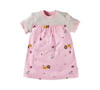 HANS NATUR Kinder Kleid Kurzarm Bio-Baumwolle Garten rosa Gr.98/104