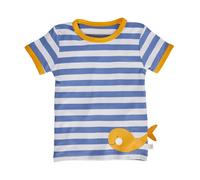 HANS NATUR Kinder T-Shirt Bio-Baumwolle Wal blau-off white Gr.86/92