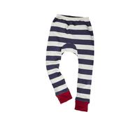 HANS NATUR Kinder Unterhose lang Bio-Baumwolle Blockstreifen Blau Gr. 110/116