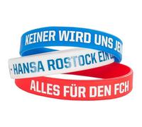 Hansa Rostock F.C Silikonarmband 3er Set - Offizielles Fan Armband - Blau Weiß Rot - Fußball Fanartikel - Elastisch & Hautfreundlich - Geschenk für Hansa Fans