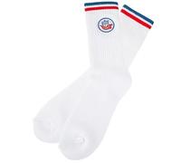 Hansa Rostock F.C Sportsocken Kogge 2er Set Weiß - Offizielle Fan Socken Herren & Damen - Atmungsaktive Fußballsocken - Größe 43-46 - Bequeme Baumwoll Socken mit Vereinslogo