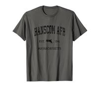 Hanscom AFB Massachusetts MA Vintage Athletic Schwarz Sport D T-Shirt