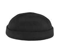 HANSEHELD Docker Cap Schwarz Wolle Kurz Flach Docker-Mütze 58 | Seemannsmütze | Dockermütze | Winter| Docker Hut | Made in Germany