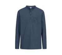 HANSEHELD Herren Fischerhemd - Blau Schmal Gestreift L - GOTS