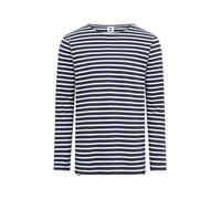 HANSEHELD Herren Streifenshirt - Marine-Natur Gestreift M - GOTS Langarm