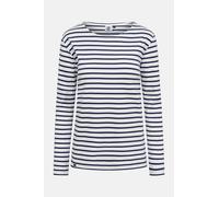 Hanseheld Streifenshirt Damen Natur-Marine Langarm Weiß Blau GOTS Organic Blau XL