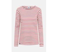 Hanseheld Streifenshirt Damen Natur-Rot Langarm Weiß Rot GOTS Organic Rot L