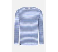 HANSEHELD Streifenshirt Herren Hellblau-Natur Langarm Jeans Blau GOTS Organic XXL | Männer Ringelshirt | Streifen | Bretonisches Hemd | Matrosenshirt | Gestreift | Bio Baumwolle