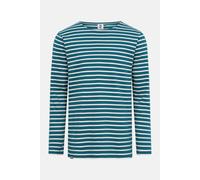 Hanseheld Streifenshirt Herren Petrol-Natur Langarm Blau Grün GOTS Organic Petrol XL