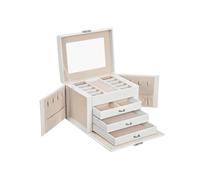 Hansiro Schmuckkasten, Weiß, Holzwerkstoff, 17.5x16.5x22.5 cm, Ordnen & Aufbewahren, Schmuckaufbewahrung