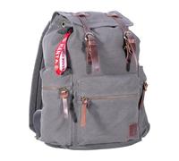 Hanta Nature Rucksack Canvas 20L, Wanderrucksack aus Canvas-Stoff für Outdoor-Ausflüge, Camping, Alltag oder Schule für Damen und Herren mit Lederriemen und Reißverschlüssen - Grau
