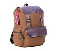 Hanta Nature Rucksack Canvas 25L Outdoor Rucksack aus Leder und Canvastoff Wanderrucksack für Ausflüge, Camping, Alltags-Rucksack für Damen und Herren mit Lederriemen und Reißverschlüssen - braun