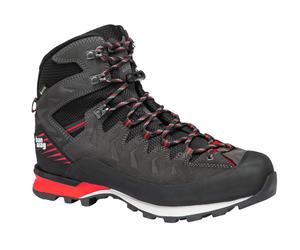 Hanwag Bergwanderschuhe Makra Pro GTX (Veloursleder, wasserdicht, Bergsteigen) asphaltgrau/rot Herren, Größe Euro (US) 44,5 (11)