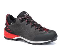 Hanwag Wanderschuhe Makra Pro Low Bunion GTX (Zustieg, wasserdicht, Veloursleder) asphaltgrau/rot Herren, Größe Euro (US) 44 (10,5)